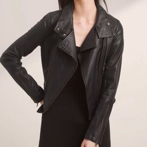 Mackage Black Leather Biker Jacket